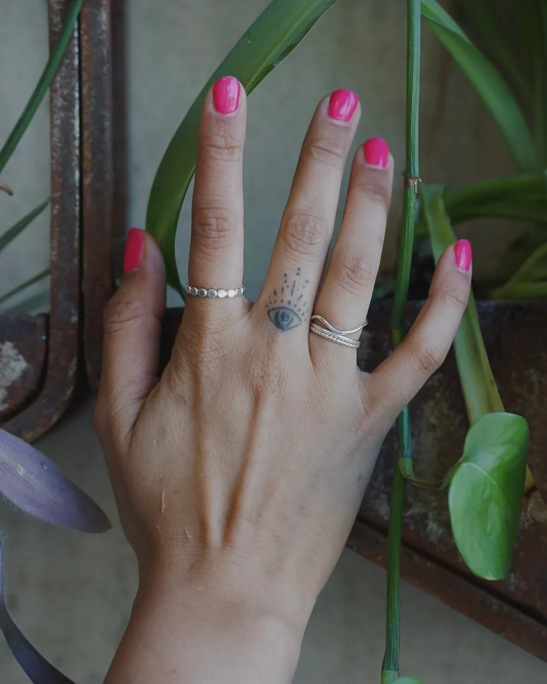 Sequin Stacking Ring in Sterling Silver