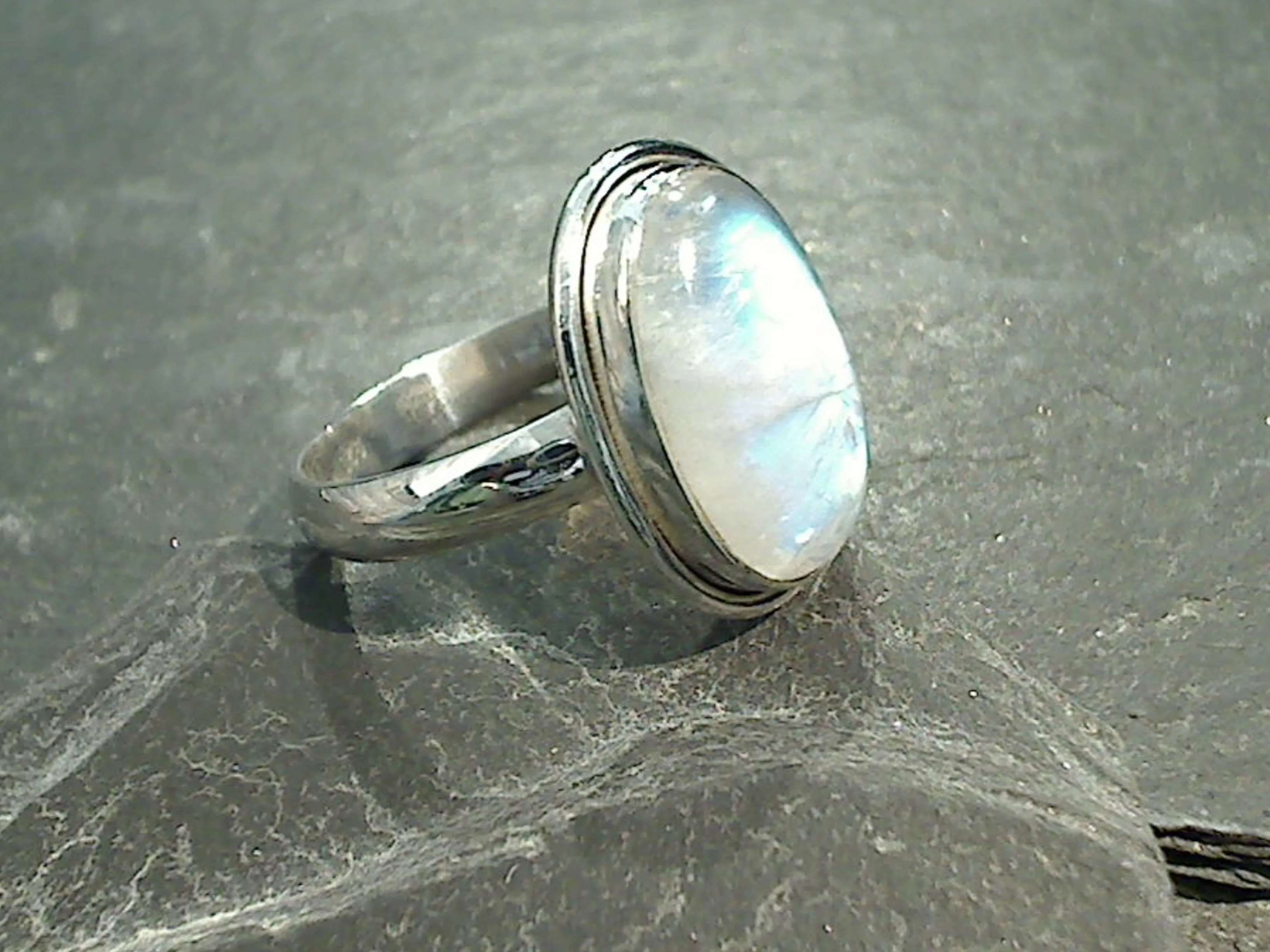 Size 10 Moonstone, Sterling Silver Ring