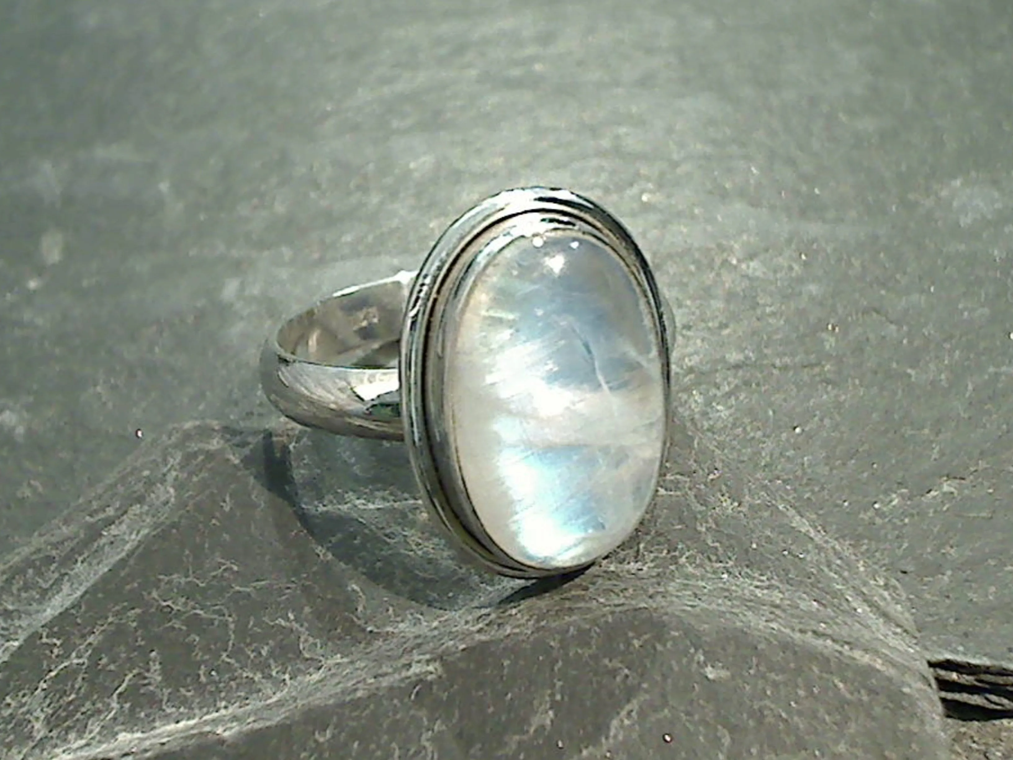 Size 10 Moonstone, Sterling Silver Ring