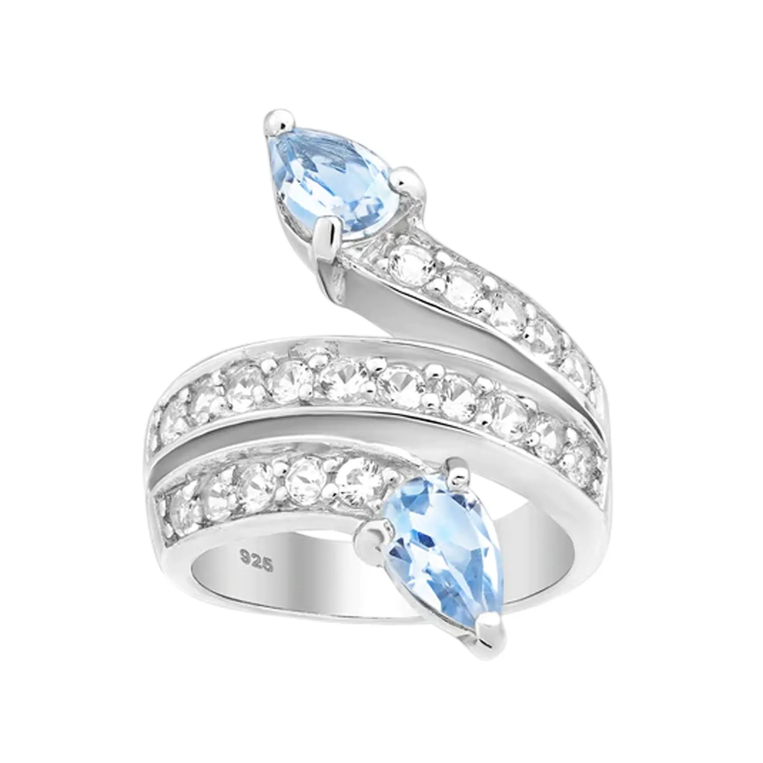 Sky Blue Topaz Silver Wrap Ring