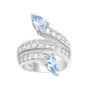 Sky Blue Topaz Silver Wrap Ring