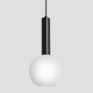 Sleek Cylinder Opal Glass Globe Pendant Light - 7 Inch