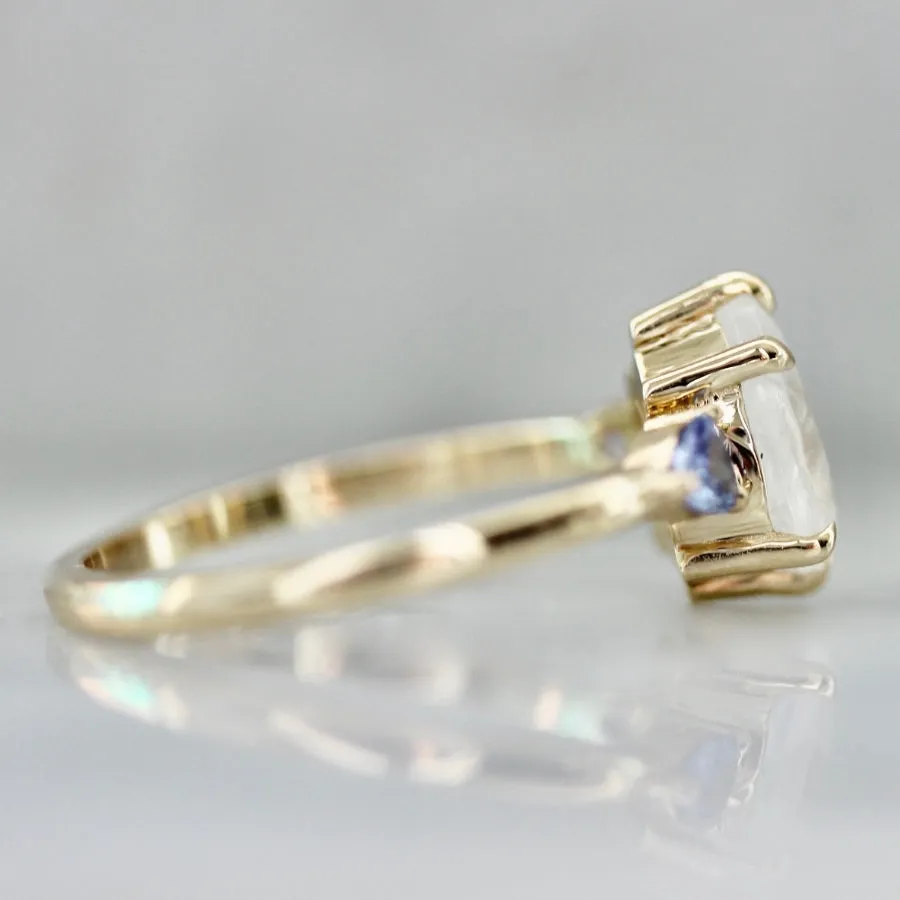 Snowdrop Pear Cut Moonstone Ring