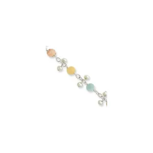 Sterling Silver Chalcedony Cultured Pearl Bracelet