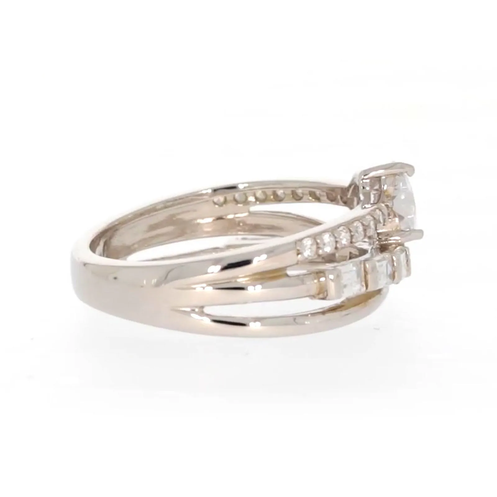 Sterling Silver Cubic Zirconia Multi-Row Ring