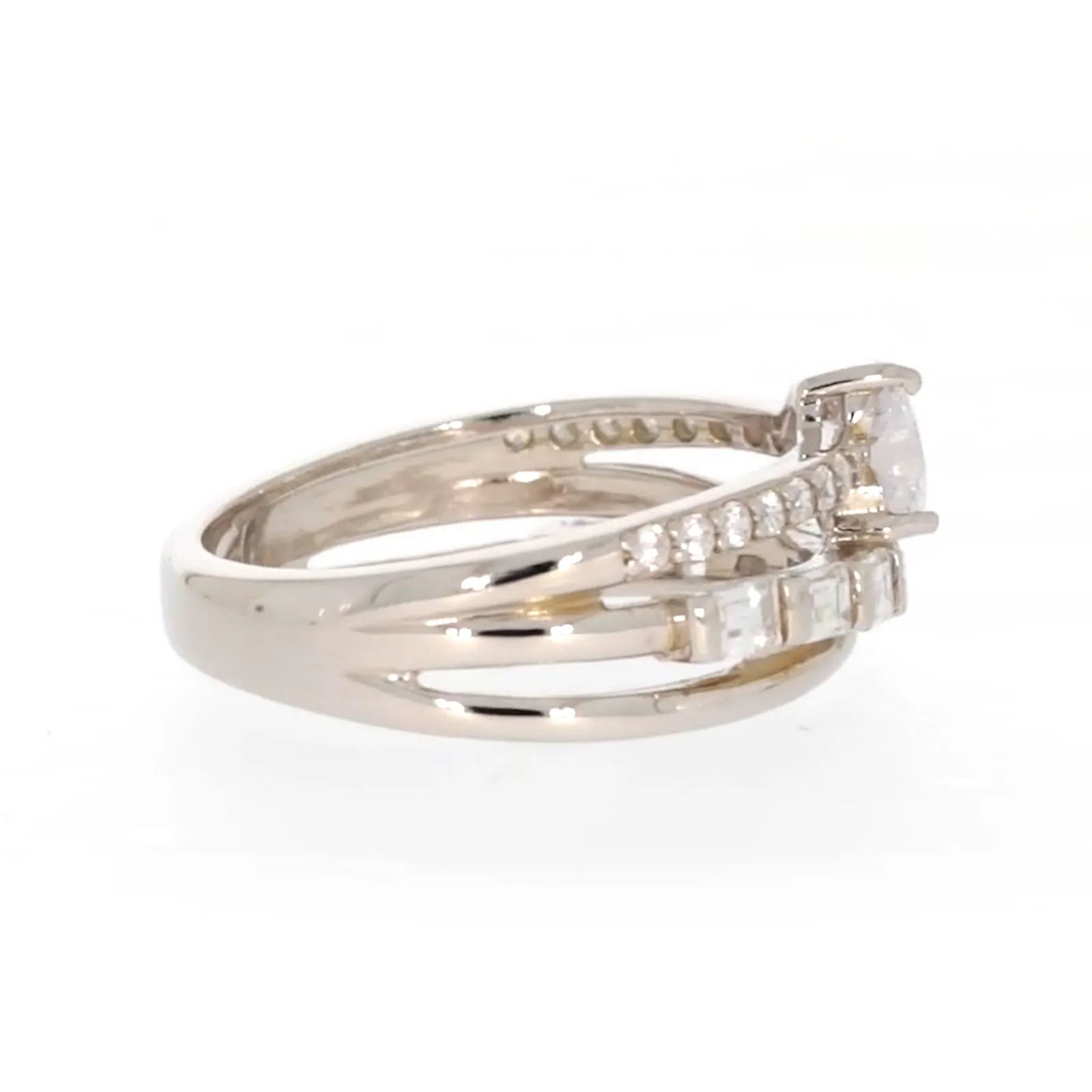 Sterling Silver Cubic Zirconia Multi-Row Ring