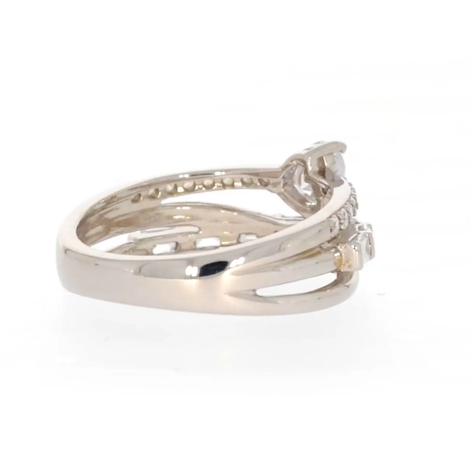 Sterling Silver Cubic Zirconia Multi-Row Ring