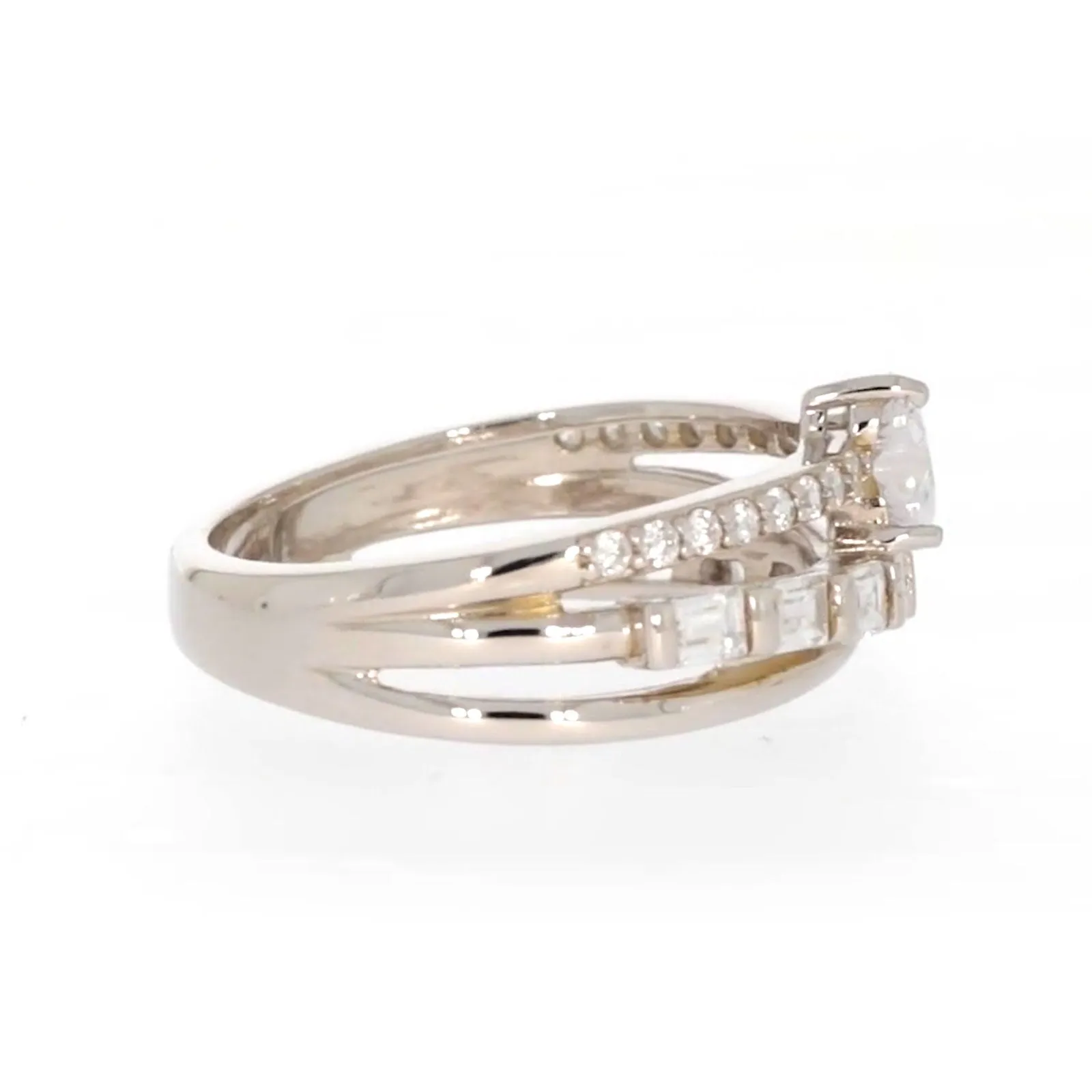 Sterling Silver Cubic Zirconia Multi-Row Ring