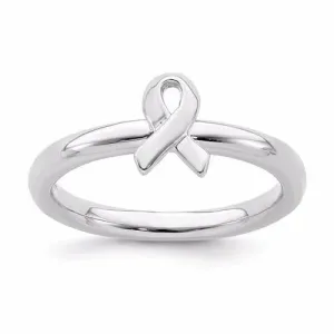 Sterling Silver Stackable Expressions Awareness Ribbon Ring