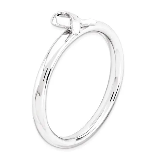 Sterling Silver Stackable Expressions Awareness Ribbon Ring