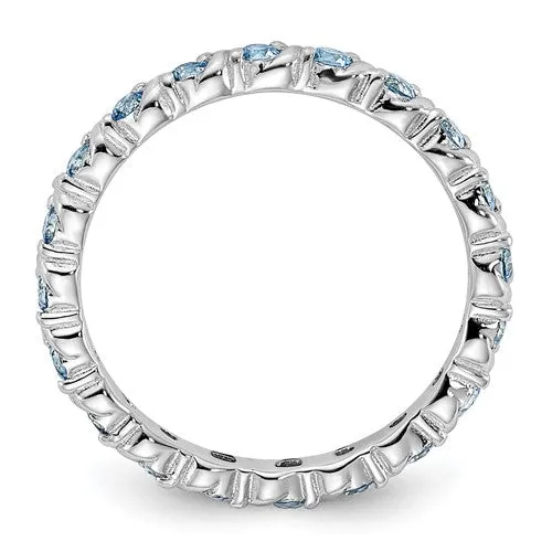 Sterling Silver Stackable Expressions Sky Blue Topaz Eternity Ring