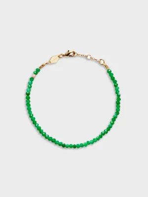 Tan Line Bracelet in Green Jade