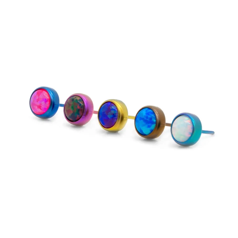 Tilum Titanium Flat Opal Threadless Top - Price Per 1