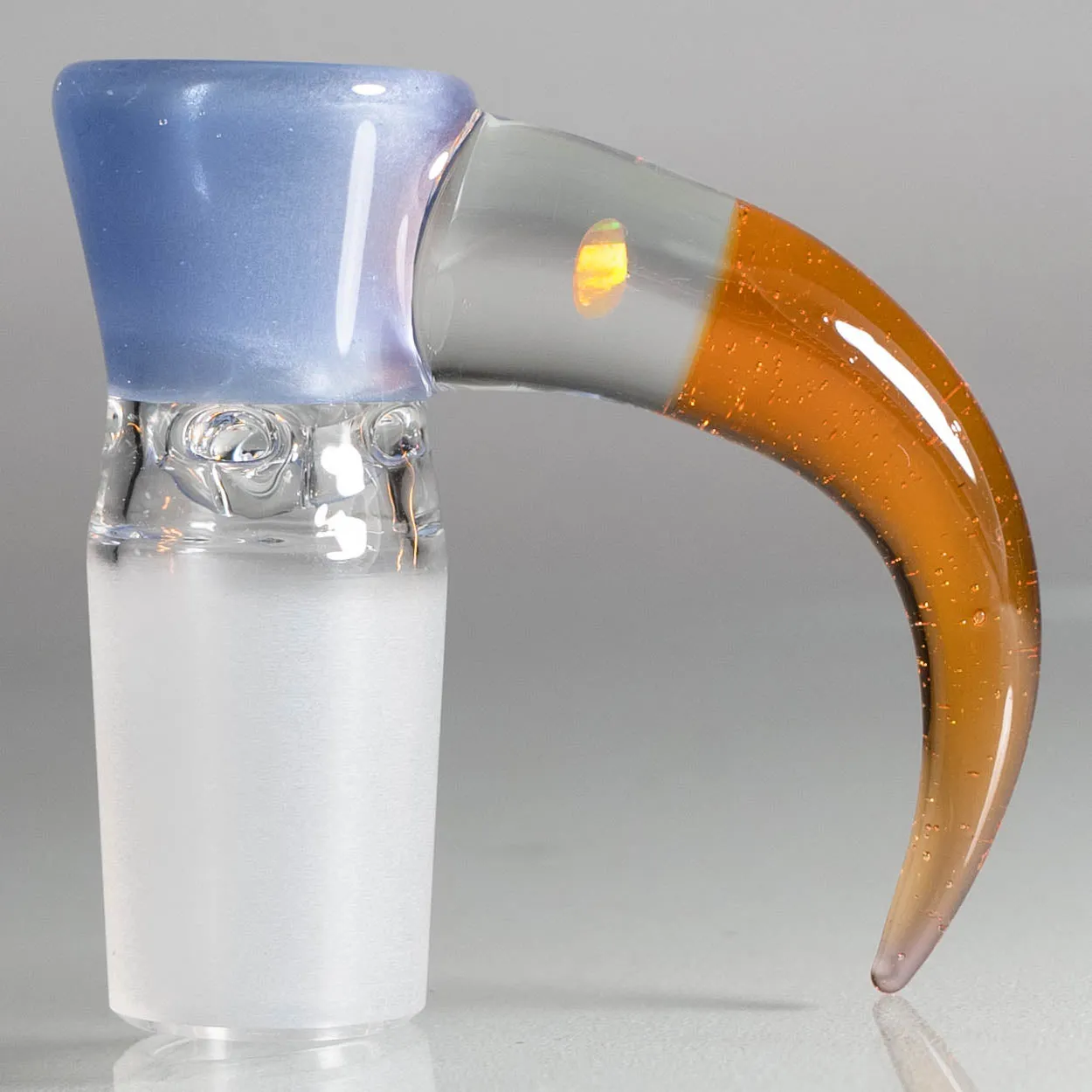 Unity Glassworks - 4 Hole Opal Horn Slide - 18mm - Blue Satin & CFL Terps