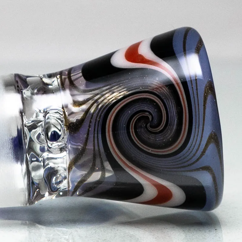 Unity Glassworks - 4 Hole Worked Opal Horn Slide - 18mm - Shadow & Royal Jelly