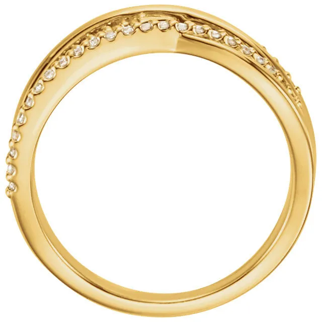 Yellow Gold Criss Cross Diamond Ring