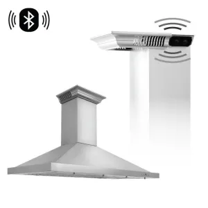 ZLINE 48 IN. Wall Mount Range Hood in Stainless Steel with Built-In CrownSound® BlueTooth Speakers (KBCRN-BT-48)