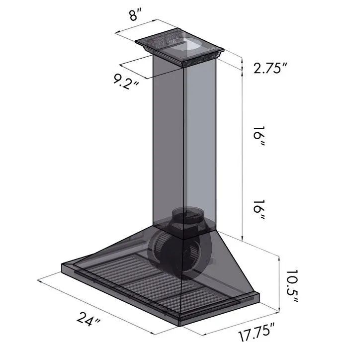 ZLINE 48 IN. Wall Mount Range Hood in Stainless Steel with Built-In CrownSound® BlueTooth Speakers (KBCRN-BT-48)